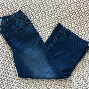 Draper James Indigo Wide Leg Crop Denim Jeans